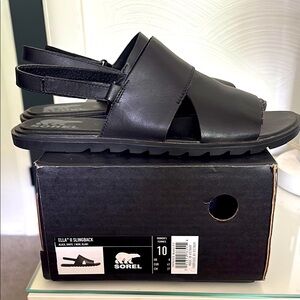 Sorel Ella II Slingback, Black, Womens, Size 10